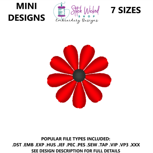 Mini Flower Embroidery Design, Flower 13