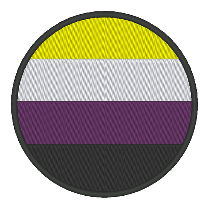 Nonbinary Circle Pride Flag Embroidery Design, Circle Pride Flag Patch, 7 Sizes Included