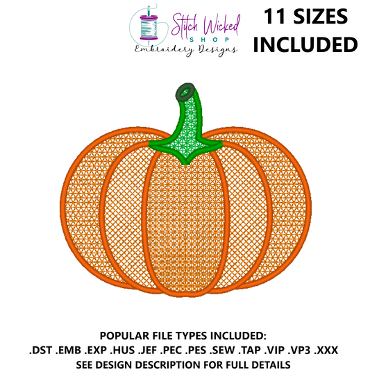 Pattern Stitch Pumpkin Embroidery Design