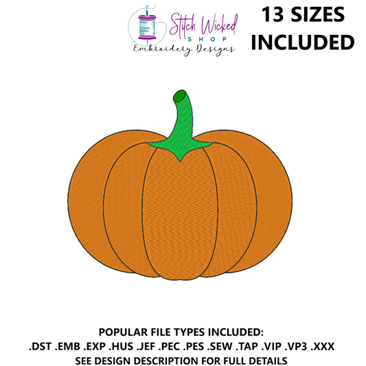 Mini Pumpkin Fall Halloween Embroidery Design