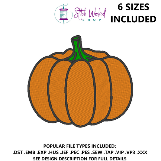 Fall Pumpkin Machine Embroidery Design