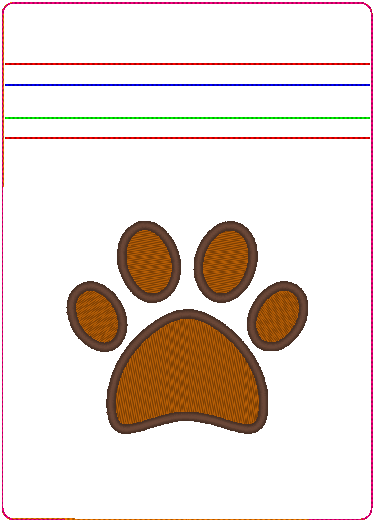 In the Hoop Bag Embroidery Design, Puppy Dog Paw Print 5X7 Fully Lined ITH Zipper Bag (No Exposed Seam)