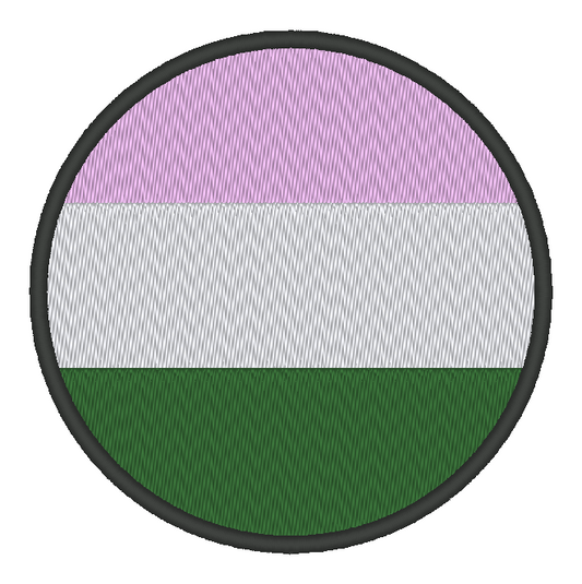 Genderqueer Circle Pride Flag Embroidery Design, Circle Pride Flag Patch, 7 Sizes Included