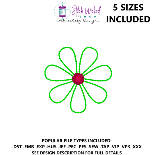 Simple Flower Embroidery Design, Mini Flower 3