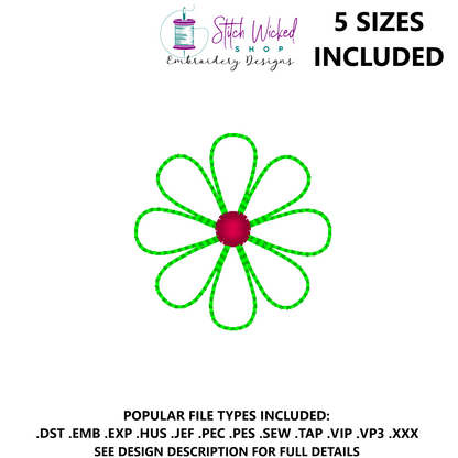 Simple Flower Embroidery Design, Mini Flower 1