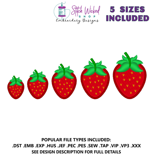 Strawberry Machine Embroidery Design