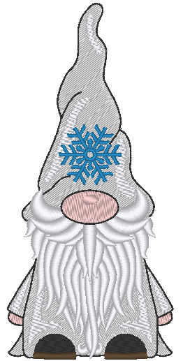 Gnome Machine Embroidery Design Bundle, Snowflake Hat Gnome