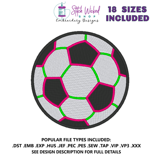 Soccer Ball Machine Embroidery Design - Stitch Wicked Shop