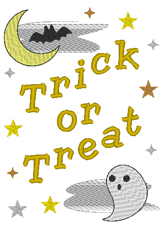 Trick or Treat Kitchen Tea Towel Machine Embroidery Design - Stitch Wicked Shop