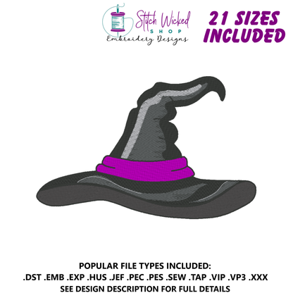 Witches Hat Machine Embroidery Design
