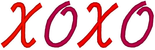 XOXO Text Valentine's Day Machine Embroidery Design