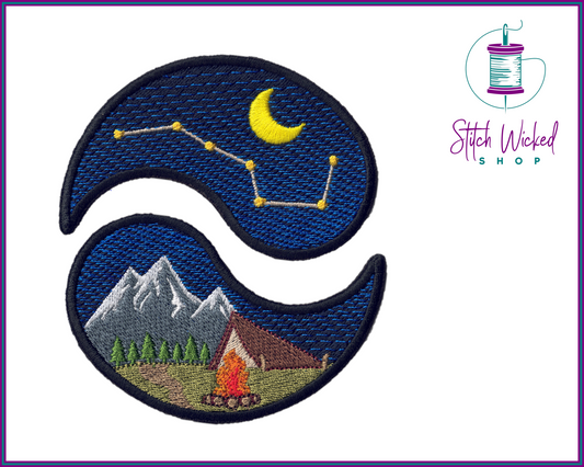 Yin Yang Camping Nature Patch Set, Big Dipper Patch