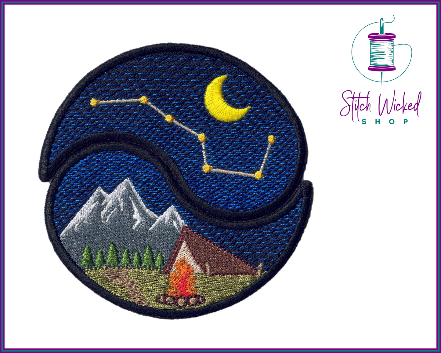 Yin Yang Camping Nature Patch Set, Big Dipper Patch
