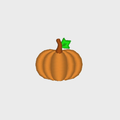 Mini Satin Stitch Pumpkin Embroidery Design