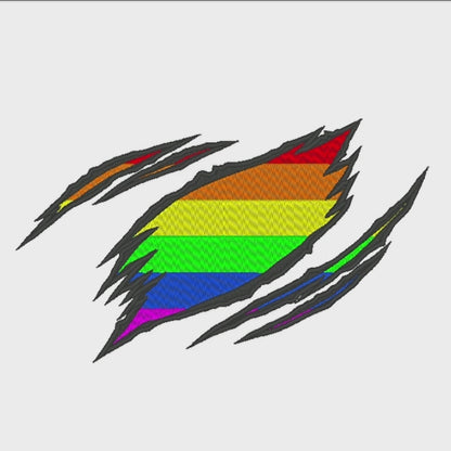 Rainbow Claw Rip Machine Embroidery Design