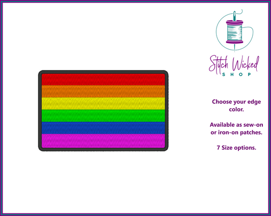 Pride Flag Embroidered Patch, LGBTQ Patches, Gay Pride Flag Patch, Rainbow Flag Patch, Gay Pride Gift