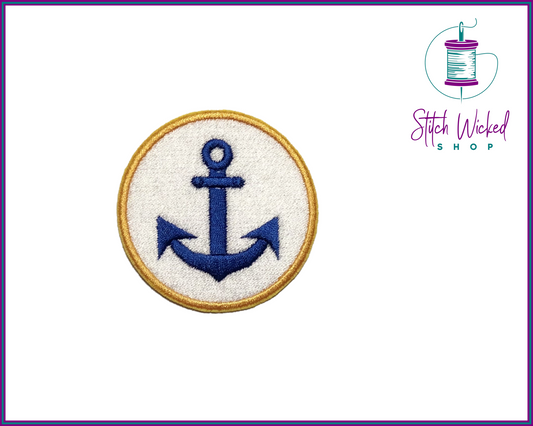 Anchor Patch, Mini Anchor Embroidered, Merit Badge Patch for Jacket, Nautical Patch for Hats, Beach Bag Patches, Select Your Size and Colors