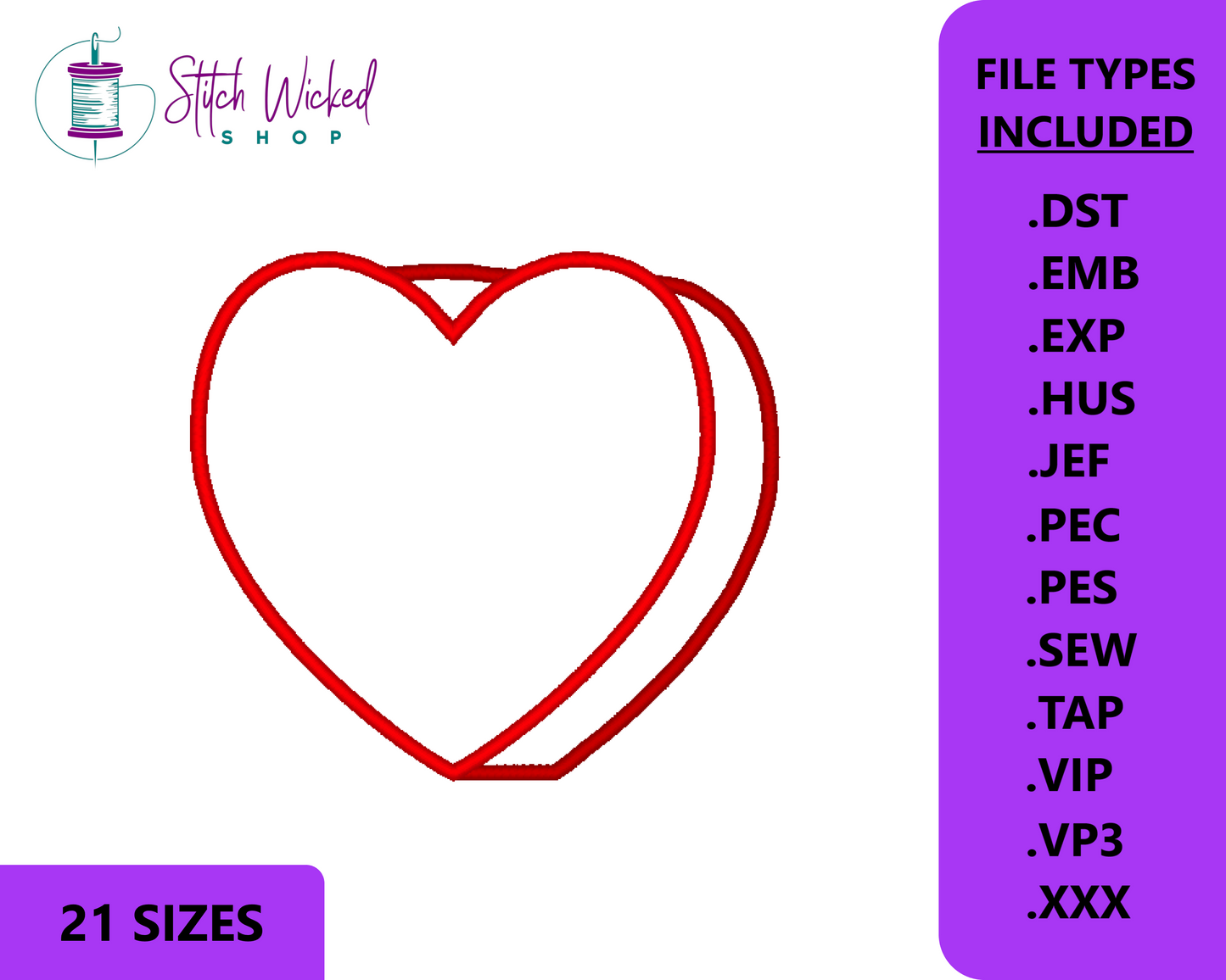 Candy Heart Applique Machine Embroidery Design