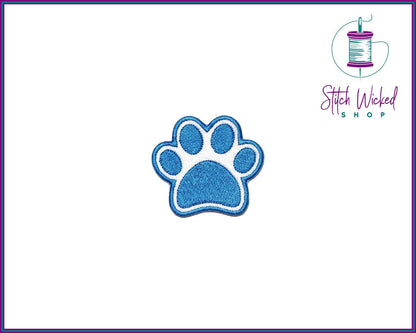 Puppy Dog Paw Print, Fully Embroidered Patch, Choose Your Colors - Stitch Wicked Shop