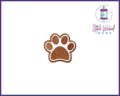 Puppy Dog Paw Print, Fully Embroidered Patch, Choose Your Colors - Stitch Wicked Shop