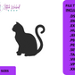 Black Cat Embroidery Design, Cat Sitting Silhouette, Halloween Machine Embroidery Design, Black Cat Embroidery Pattern, 9 Sizes Included