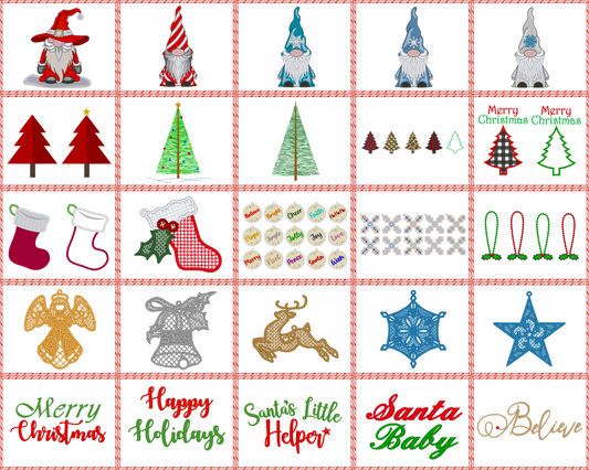 Christmas Machine Embroidery Design Bundle 2022, 50 Designs With Multiple Sizes, See Description for Details