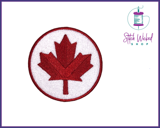 Maple Leaf Embroidered Patch, Canada Flag Maple Leaf, Custom Embroidered Patch, Custom Patch for Hat, Choose Your Custom Colors, 5 Sizes