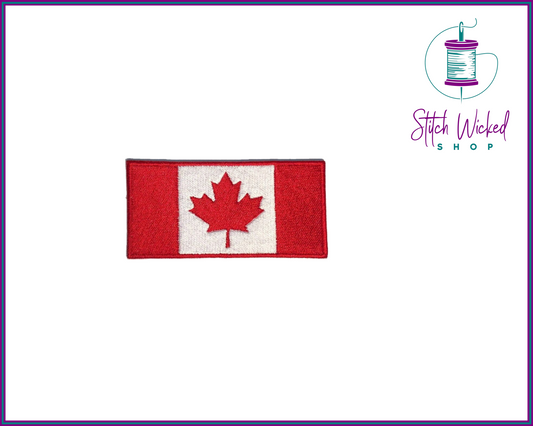 Canada Flag, Multiple Sizes, Fully Embroidered Patch - Stitch Wicked Shop