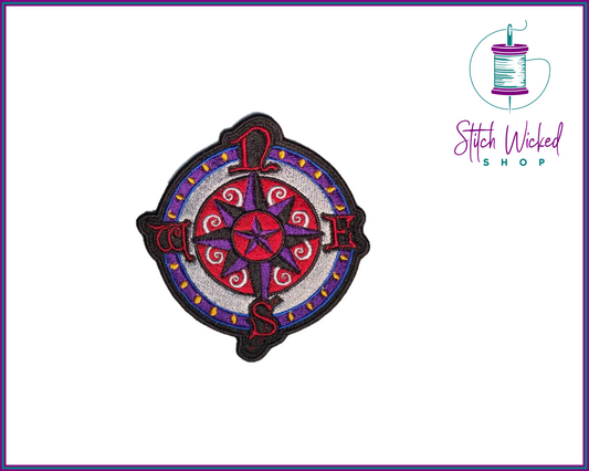 Nautical Compass, Fully Embroidered Patch - Stitch Wicked Shop