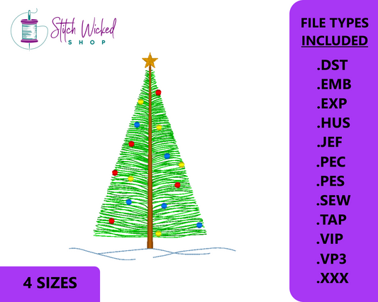 Christmas Tree Machine Embroidery Design, Forest Pine Tree Embroidery Design, Winter Fir Tree, Christmas Embroidery Design, Christmas Decor