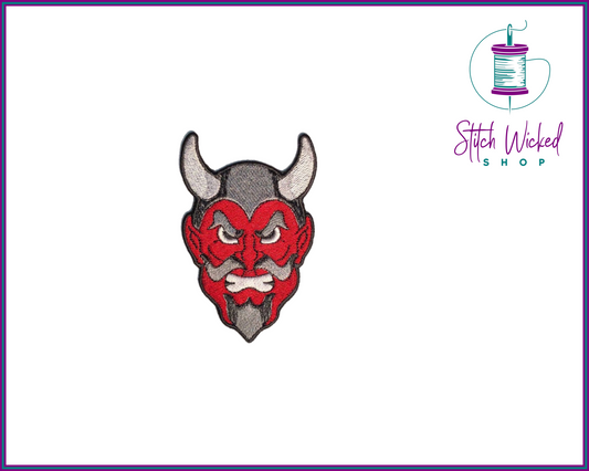 Devil Head, Fully Embroidered Patch - Stitch Wicked Shop