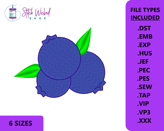 Blueberry Machine Embroidery Design