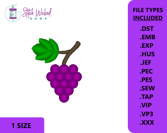 Grape Vine Mini Embroidery Machine Design