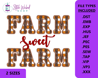 Farm Sweet Farm Machine Embroidery Design