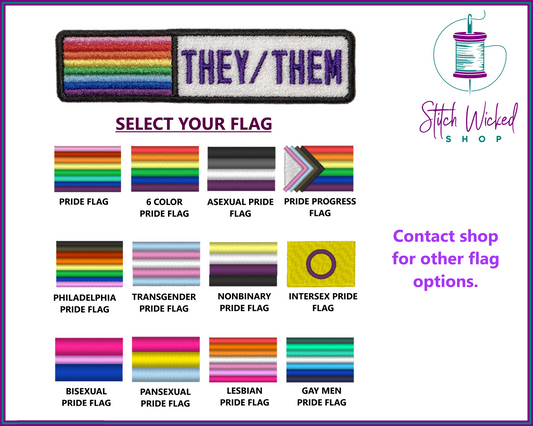 Custom Pride Flag Name Patch, Pride Flag Professional Pronoun Patch