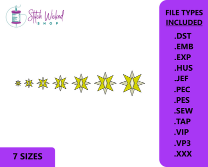Mini Star Machine Embroidery Design