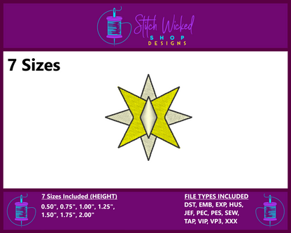 Mini Star Machine Embroidery Design