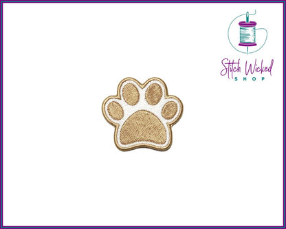 Puppy Dog Paw Print, Fully Embroidered Patch, Choose Your Colors - Stitch Wicked Shop