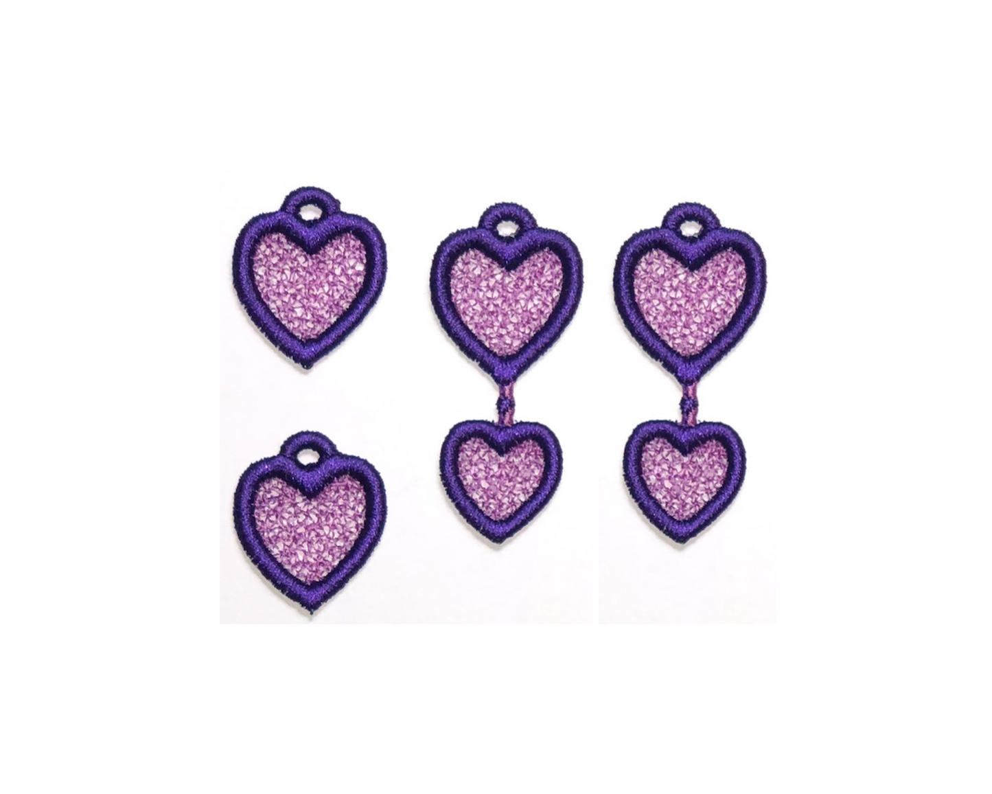 FSL Hearts Earrings Embroidery Design Bundle