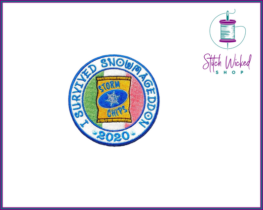 I Survived Snowmageddon 2020 Newfoundland Storm Chips, Fully Embroidered Patch - Stitch Wicked Shop