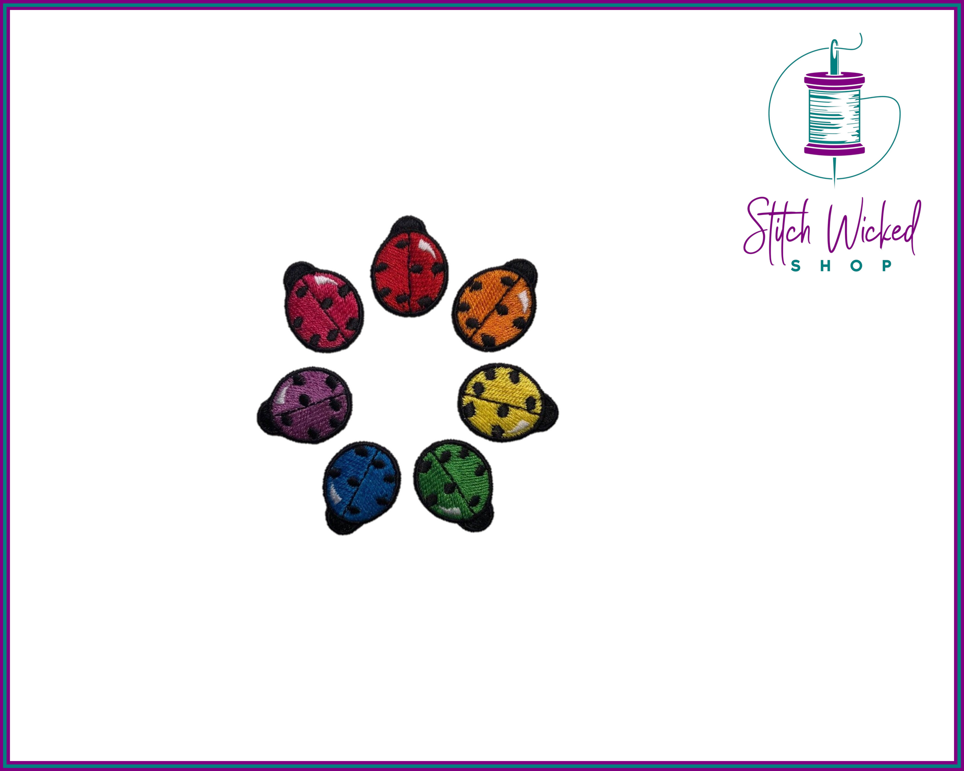 Lady Bug Rainbow Iron On Patch Patch Set - Stitch Wicked Shop