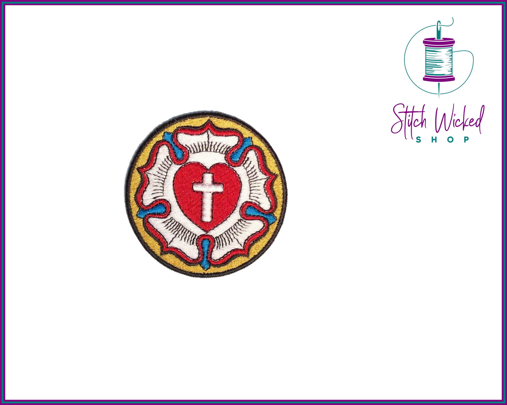 Lutheran Cross, Fully Embroidered Patch - Stitch Wicked Shop