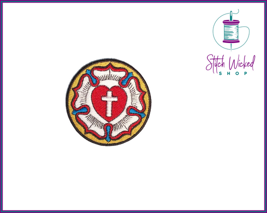 Lutheran Cross, Fully Embroidered Patch - Stitch Wicked Shop
