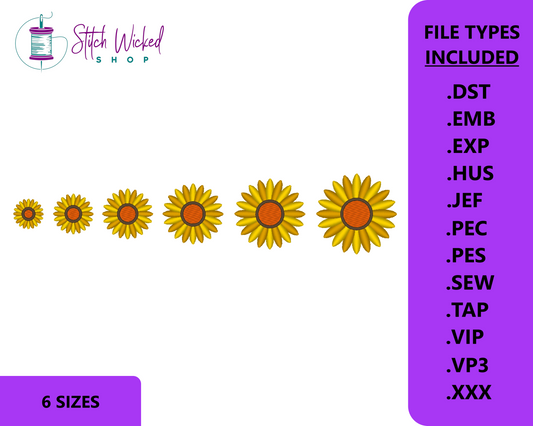 Mini Flower Embroidery Design, Flower Machine Embroidery, Floral Embroidery Pattern, Easter Embroidery, 6 Sizes, Simple Multicolor Flower 4