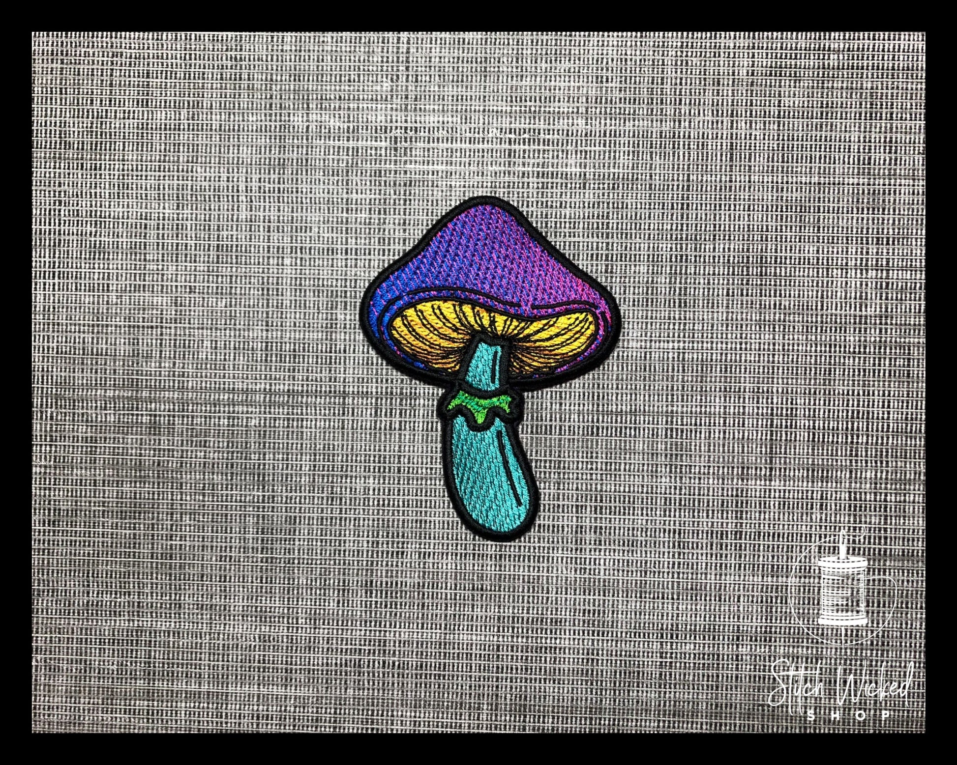 Mushroom Patch, Psychedelic Embroidered Patch, Mushroom Custom Embroidered Patch, Retro Patch, Foraging Backpack Patch, Hiking Forest Patch - Stitch Wicked Shop