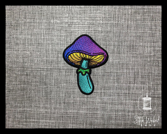 Mushroom Patch, Psychedelic Embroidered Patch, Mushroom Custom Embroidered Patch, Retro Patch, Foraging Backpack Patch, Hiking Forest Patch - Stitch Wicked Shop