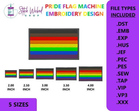 Philadelphia Pride Flag Machine Embroidery Design, LGBTQ Pride Flag Embroidery Design, 5 Sizes