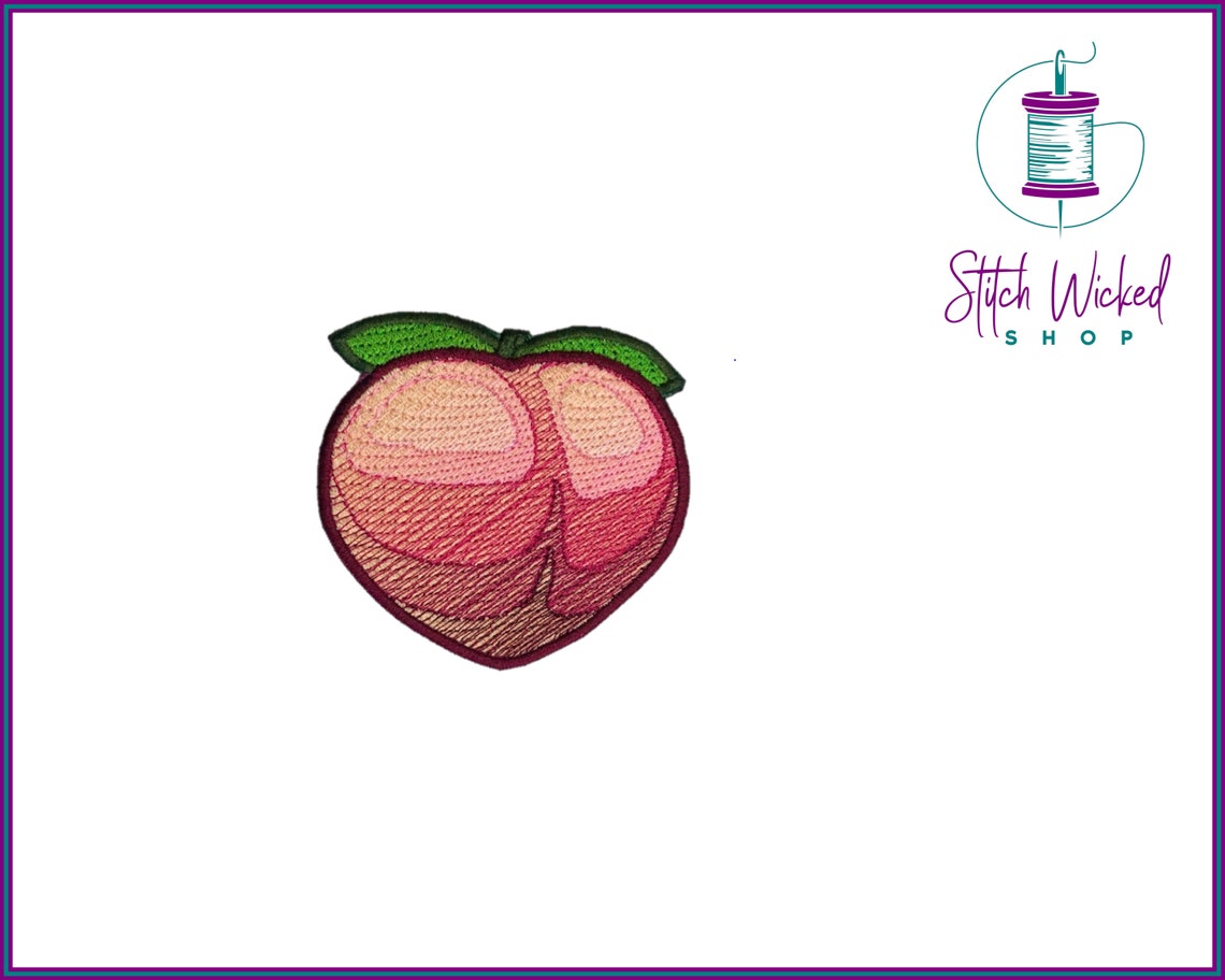 Peach Patch, Embroidered Peach Patch, Fruit Patches, Peachy Patch, Patch for Backpack, Patch for Jeans, Gift for Friends, Patch for Hats - Stitch Wicked Shop
