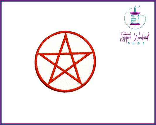 Pentagram Star, Choose Your Custom Colors, Fully Embroidered Patch - Stitch Wicked Shop