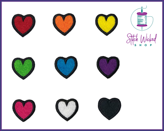 Mini Heart Patches, Valentine Heart Patches, Set of 9 Patches, Cute Heart Patches, Iron On and Sew On Patches